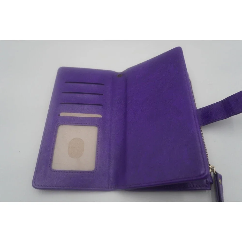 Harryshell Magnetic Zipper Leather Wallet Samsung Galaxy Note 20 Flower Purple